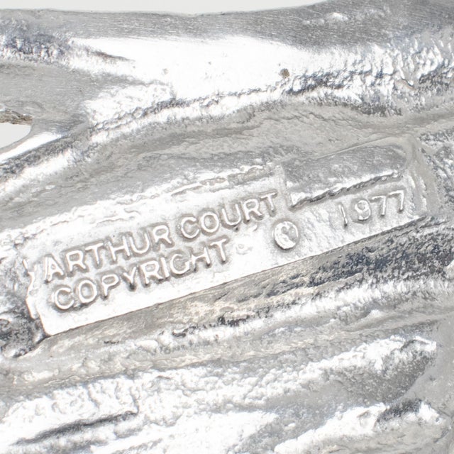 Arthur Court Arthur Court Aluminum Palm Frond Tray Centerpiece, Set of 2, 1977 For Sale - Image 4 of 15