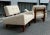 Set of Square Armchairs with Wooden Base and White Bouclé Fabric, 2000s For Sale - Image 6 of 7