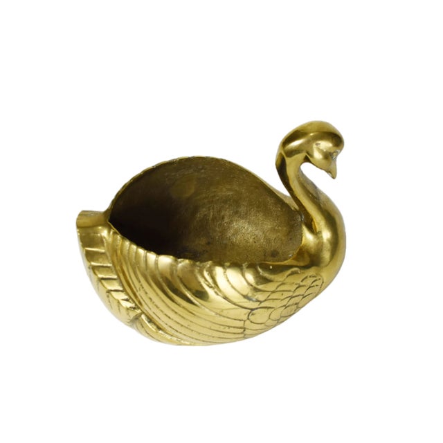 Brass Vintage Brass Swan Planter Brass Waterbird Vase Figurine For Sale - Image 8 of 10
