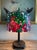 Art Deco Unique Art Glass & Metal Company Tiffany Studios Style Morning Glory Leaded Glass Table Lamp, Circa 1915 For Sale - Image 3 of 18