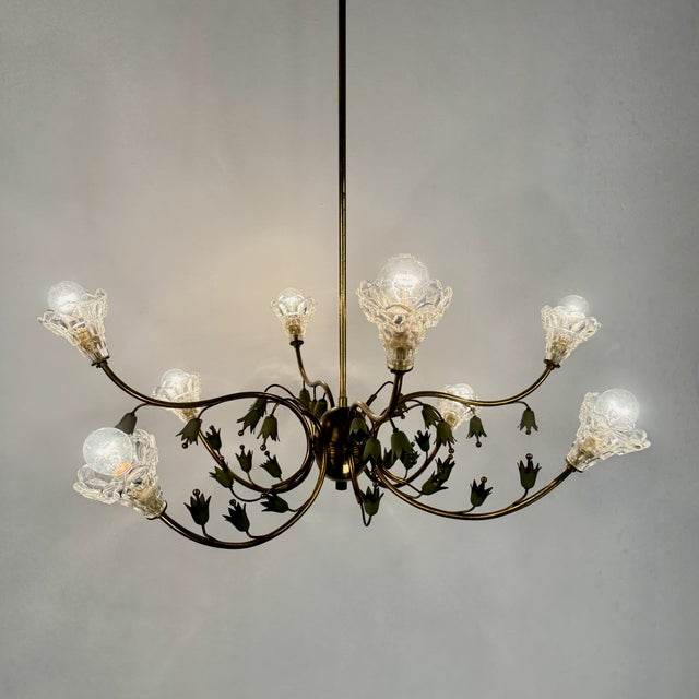 Mid-Century Modern Florentine Sputnik Eight-Arm Chandelier, 1950s For Sale - Image 9 of 10