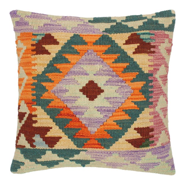 Southwestern Turkish Corazon Hand Woven Kilim Throw Pillow For Sale