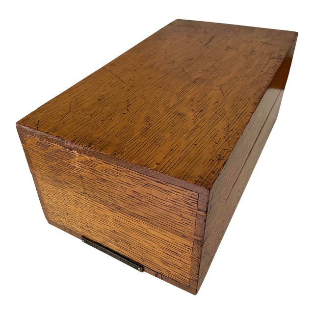 Antique Tiger Oak Library Card File Box Chairish