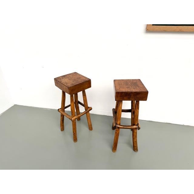 1950s Brutalist Bar Stools, France, 1950s, Set of 2 For Sale - Image 5 of 18