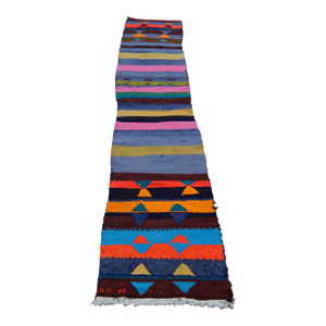 Wool Striped Kilim Runner 1'7" X 8'2"