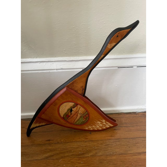 Late 20th Century Late 20th Century Hand Painted Wooden Folk Art Goose For Sale - Image 5 of 7