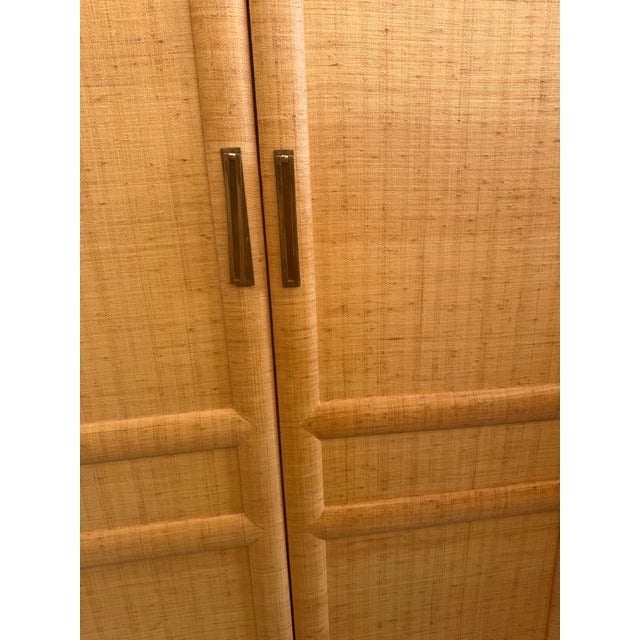 1970s Custom Built Large Raffia Armoire For Sale In West Palm - Image 6 of 7