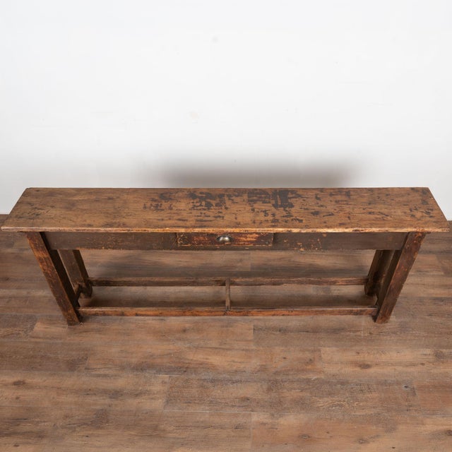 Late 19th Century Rustic Narrow Console Table For Sale - Image 4 of 14