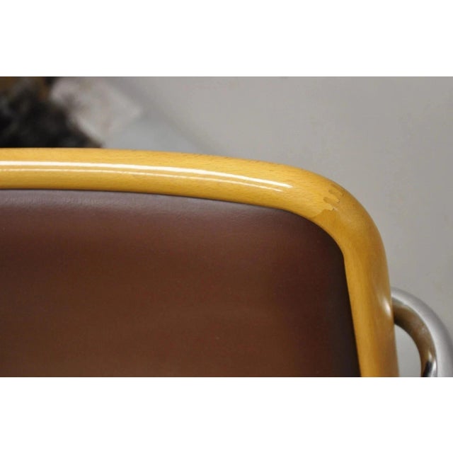 Wood Vintage Mid Century Modern Cesca Chair Cantilever Chrome Frame Wood Seat - Pair For Sale - Image 7 of 10