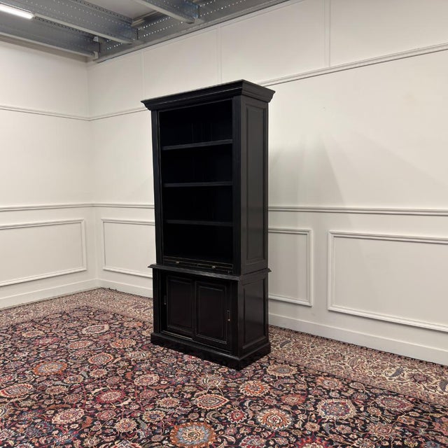 English Black Bookcase in Teak For Sale - Image 4 of 15