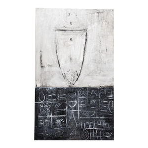 Connie Lloveras Black and White Vessel Over Black and White Markings No. 2