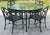 Figurative Vintage Black Hummingbird Motif Outdoor Dining Set, Set of 5 For Sale - Image 3 of 15