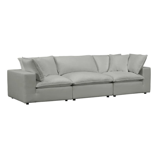 Gray Cali Slate Performance Fabric Modular Sofa For Sale - Image 8 of 8