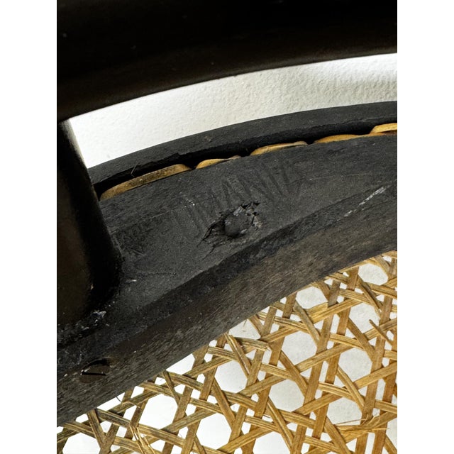 Bentwood Mod 233 Black Desk Chair with Rattan Seat from Thonet, 1930s For Sale - Image 12 of 13