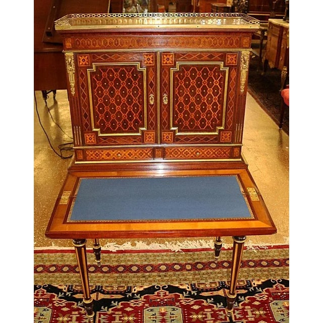 ​19th Century French Rosewood Inlaid Louis XVI Ladies Desk Bonheur Du Jour For Sale - Image 12 of 13
