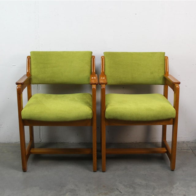 Upholstered Pine Armchairs, 1970s, Set of 2 For Sale - Image 4 of 6
