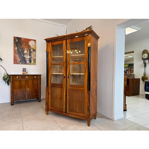 Wood Biedermeier Display Cabinet in Walnut For Sale - Image 7 of 18