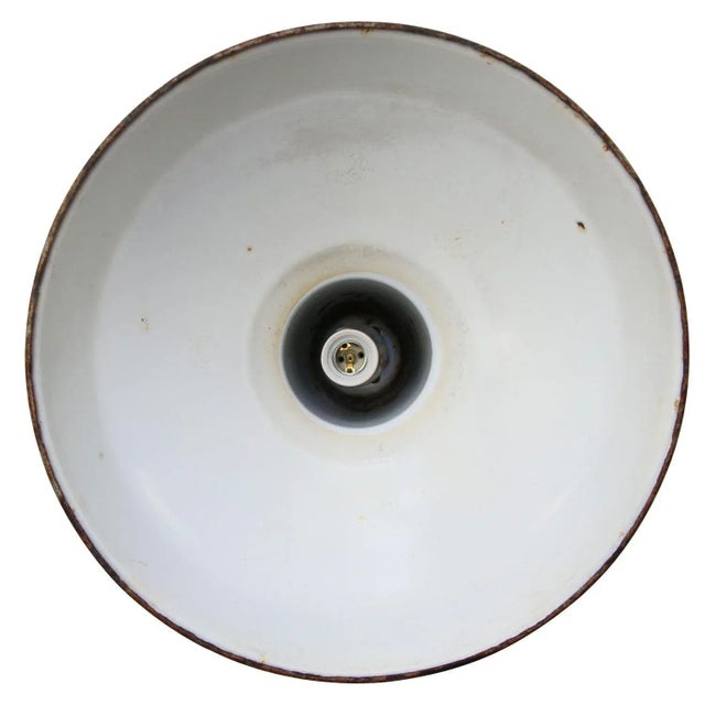 Industrial Vintage Industrial British Gray Enamel Pendant Lamp For Sale - Image 3 of 5