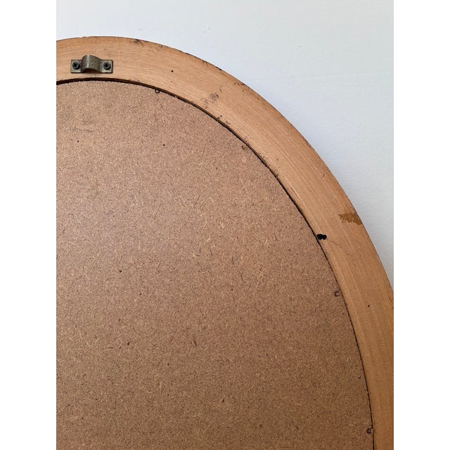 Gold Vintage Oval Giltwood Beveled Mirror – Hollywood Regency, Belgium, 1970s For Sale - Image 8 of 9