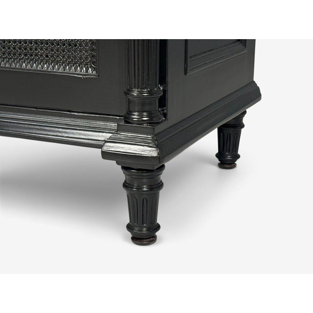 Hollywood Regency Style, Buffets, Black Painted Wood, Marble, France, 1940s For Sale - Image 13 of 18