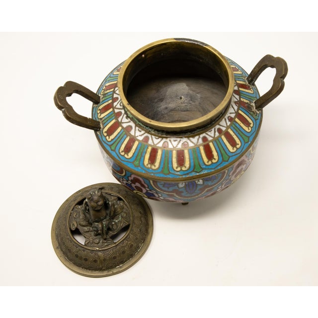 Early 20th Century Bronze Cloisonné Censer For Sale - Image 11 of 13