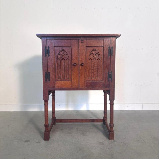 Vintage Oak Hall Cabinet, 1960s For Sale - Image 3 of 12