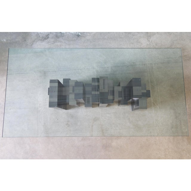 1960s 1960s Paul Evans Gunmetal Cityscape Dining Table Mid Century Modern For Sale - Image 5 of 13