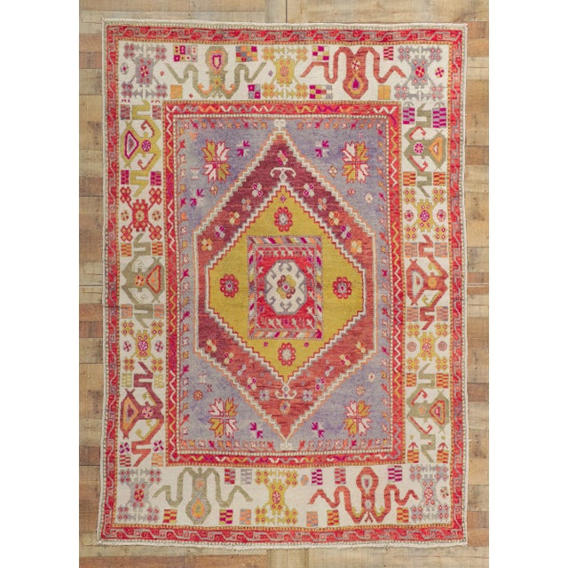 Vintage Turkish Oushak Rug with Modern Style - 05'11 x 08'04 For Sale - Image 9 of 10