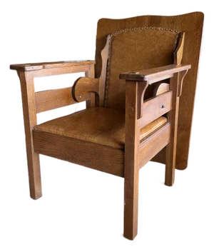 Early 1900s Antique Mission Oak Convertible Table Chair