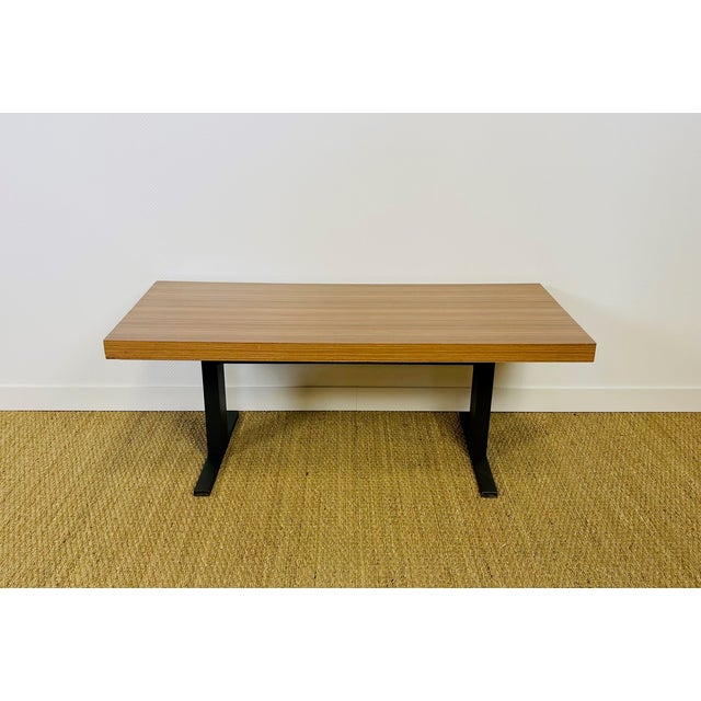 Vintage Lift-Top Coffee Table in Formica and Black Metal, 1970s For Sale - Image 4 of 15