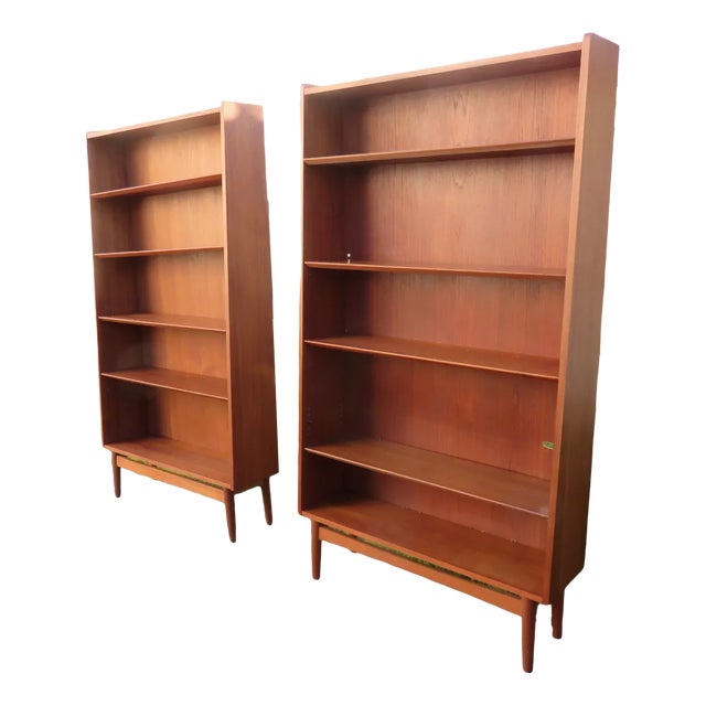 Teak Bookcases by Johannes Sorth, Denmark, 1960s, Set of 2 For Sale