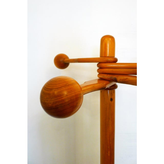 Freestanding Coat Rack with Swivel Ball Hooks in Pine Wood by Rainer Daumiller, 1960s For Sale - Image 4 of 13