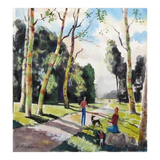 Summer Time, Erik Freyman Watercolor With Pastels on Paper, Signed in Pen For Sale