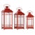 2020s Traditional Red Metal Lantern (Set of 3) For Sale - Image 5 of 9