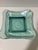 Pair of Heavy Aqua Art Glass Sculptural Square Plates Substantial pair of decorative art glass plates in a beautiful pale...