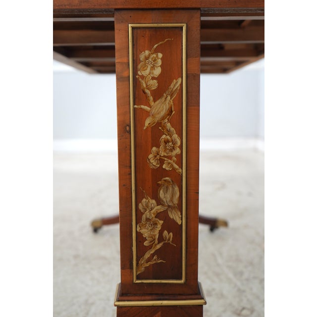 Brown Hekman 2 Drawer Yew Wood & Walnut Library Table For Sale - Image 8 of 17