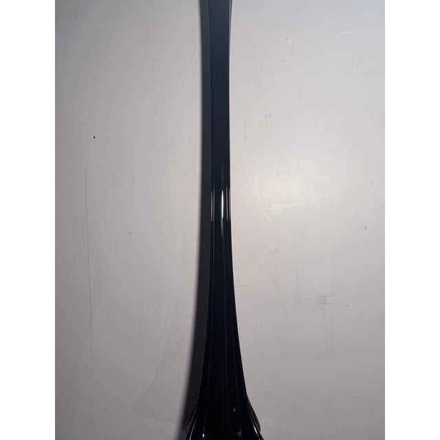 Hollywood Regency Vintage Post-Modern Solid Black Glass Eiffel Tower Stretch Vase – For Sale - Image 4 of 12