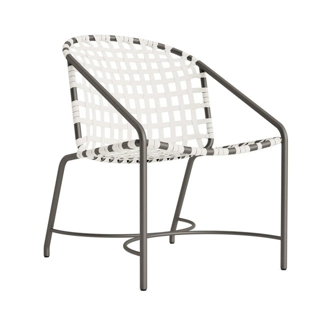 Brown Jordan Kantan Aluminum Vinyl Arm Chair, Mica frame with White Lite fabric For Sale - Image 12 of 12