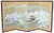 1960s Shōwa Era Japanese Silk Byobu Screen "Mountain Landscape in Winter" For Sale - Image 17 of 18
