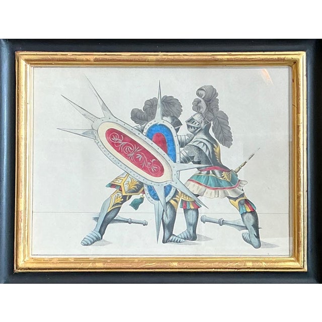Vintage Medieval Knight Prints in Black Frames - Set of 4 For Sale - Image 14 of 18