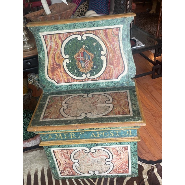 Wood Italian Polychrome Painted Benches, a Pair For Sale - Image 7 of 10