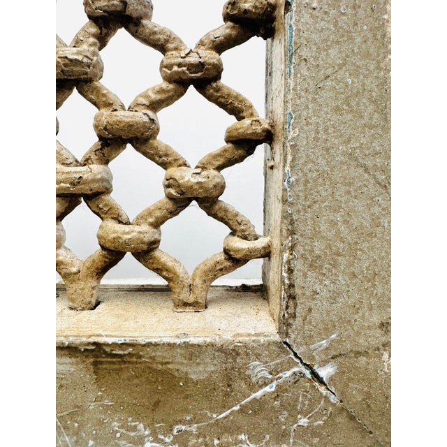 Rustic Vintage Wood and Metal Indian Jali Window For Sale - Image 3 of 7
