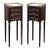 Pair Antique French Directoire Mahogany End Tables With Carrara Marble For Sale