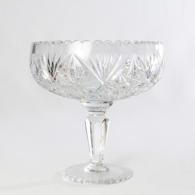 Mid 20th Century Cut Crystal Compote For Sale - Image 6 of 7