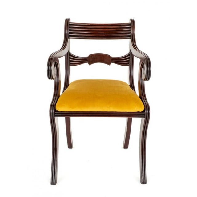 Here we Have a Good Quality Set of 16 (15 + 1) Regency Style Mahogany Dining Chairs. The Chairs Stand Upon Fluted Sabre...