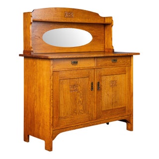 Art Nouveau Sideboard with Mirror Attachment For Sale