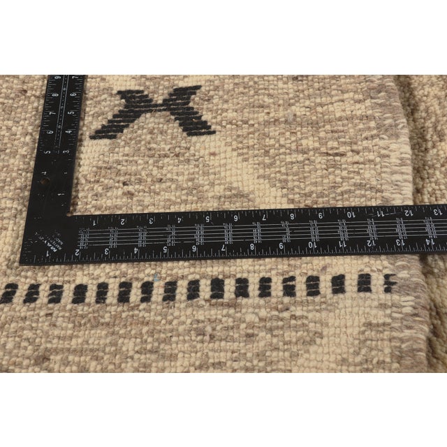 Textile Organic Modern Beni Mrirt Moroccan Rug, 10'07 X 13'02 For Sale - Image 7 of 10