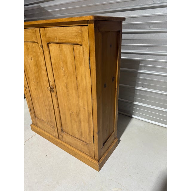 Wood Antique Pine Two Door Cupboard With Two Shelves From England For Sale - Image 7 of 18