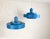 Metal Blue Equator Pendant Lamps by Jo Hammerborg for Fog & Mørup, 1968, Set of 2 For Sale - Image 7 of 16