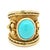 Etruscan Revival Vintage Italian 18k Gold Turquoise Etruscan Revival Statement Ring, Size 8.5 For Sale - Image 3 of 10